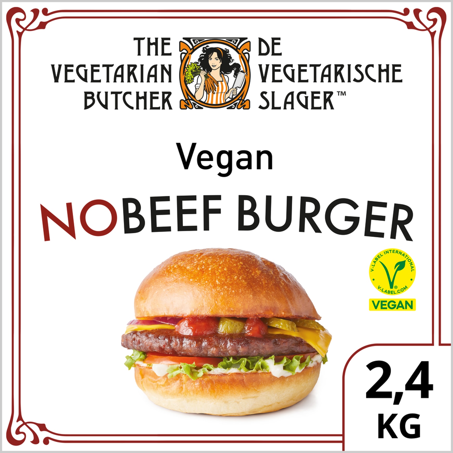 The Vegetarian Butcher NoBeef Burger, 2,4 kg (30x80g) - Server en plantebaseret burgerbøf til kødelskere, der gerne vil skære ned på deres kødforbrug.